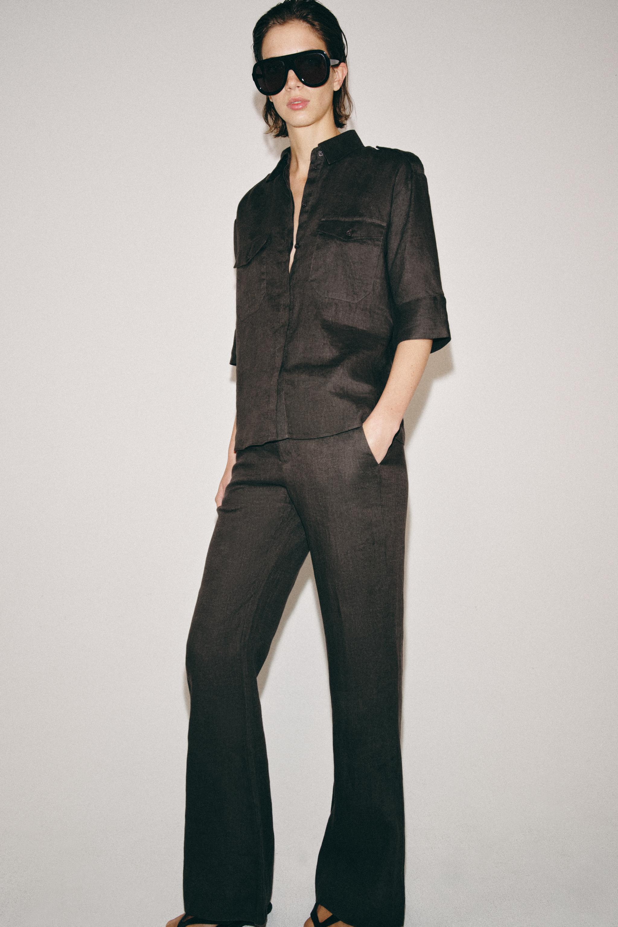 ZW COLLECTION LINEN POCKET SHIRT